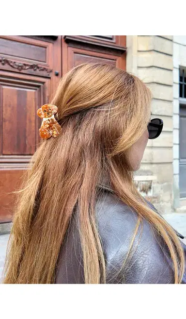 Solar Eclipse Hand-Painted Doodle Puppy Claw Hair Clip | Thumbnail 2