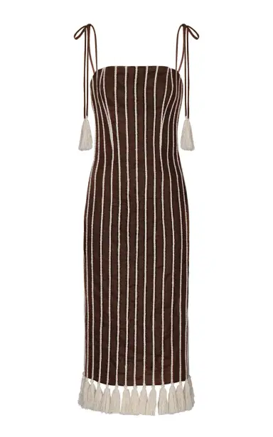 Andres Otalora Postales Embroidered Linen Midi Dress | Thumbnail 3