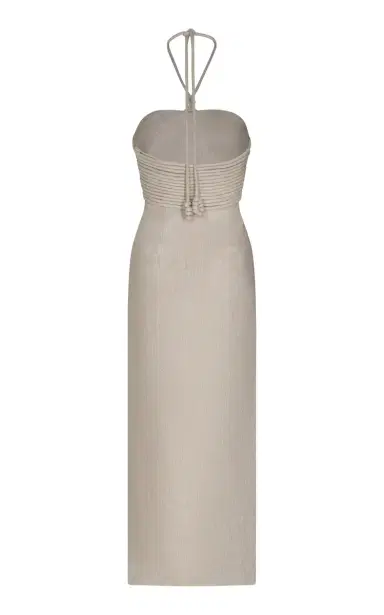Andres Otalora Mezcalitos Halter Linen Midi Dress | Thumbnail 5