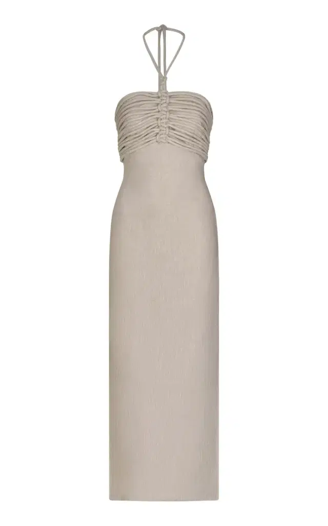 Mezcalitos Halter Linen Midi Dress