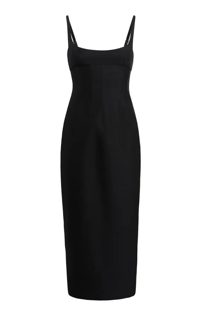 Khaite Lottle Scoop-Neck Silk-Wool Faille Maxi Dress