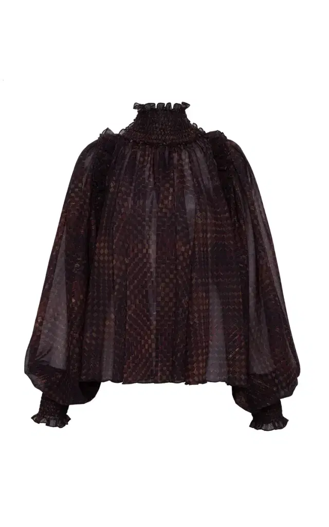 Serena Gathered Sheer Long Top