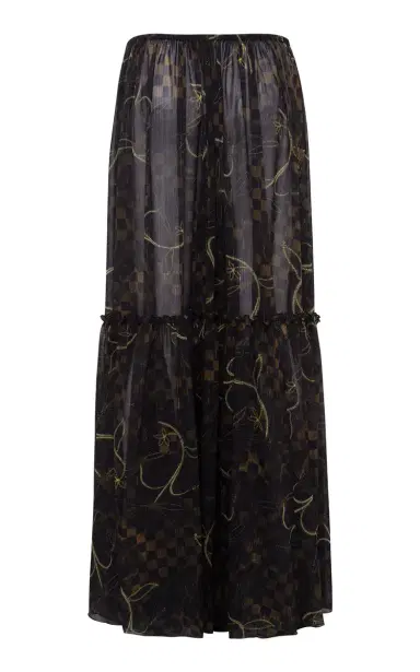 SIEDRÉS Arabella Printed Chiffon Maxi Skirt | Thumbnail 3
