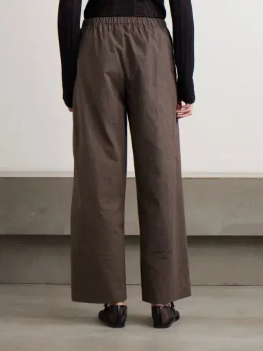 Deiji Studios Belted Pinstriped Organic Cotton Straight-leg Pants | Thumbnail 3