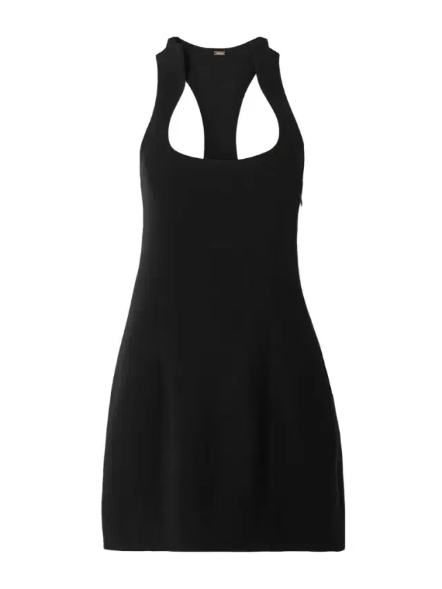 Paneled Woven Halterneck Mini Dress
