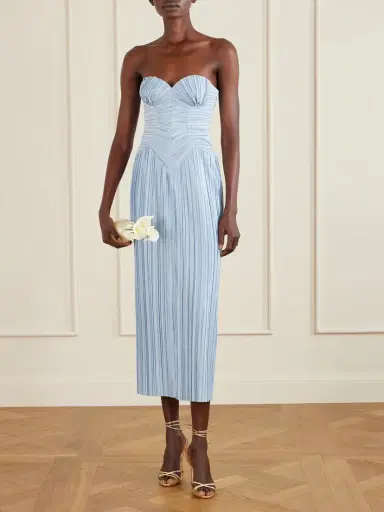 Cult Gaia Ashika Pleated-satin Gown | Thumbnail 2