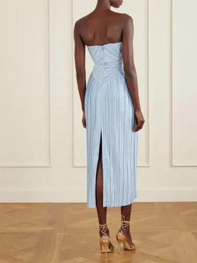 Cult Gaia Ashika Pleated-satin Gown | Thumbnail 3