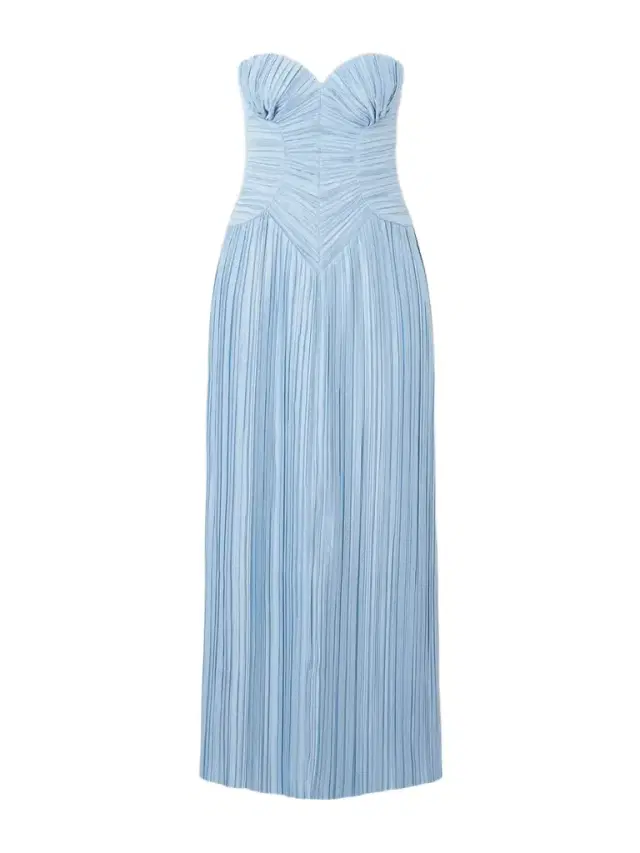 Ashika Pleated-satin Gown