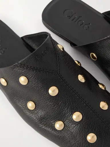 Chloé Studded Textured-leather Slip-ons | Thumbnail 5