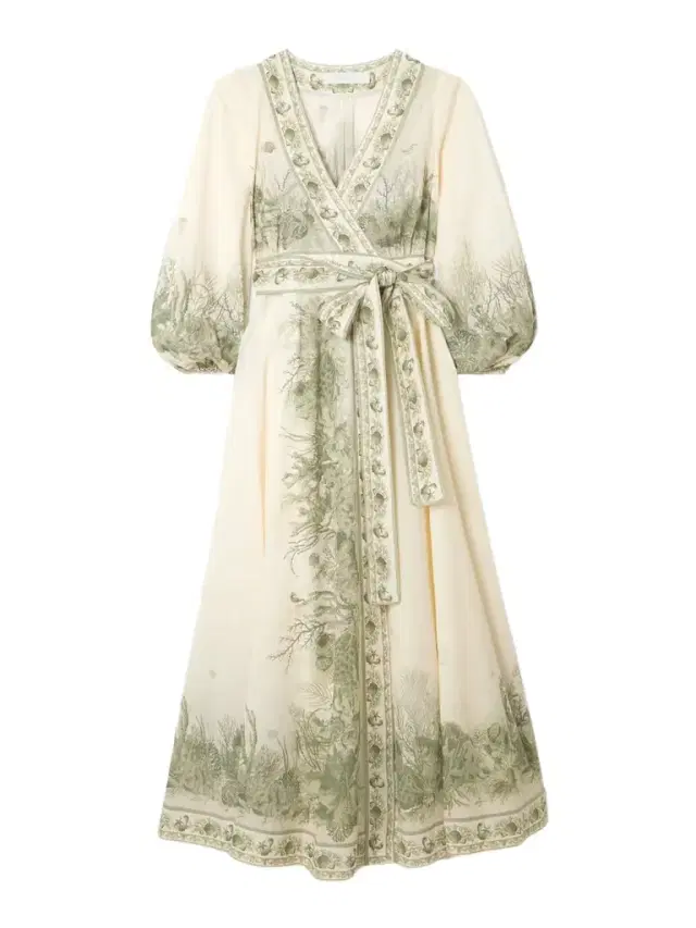 Wanderlust Belted Printed Cotton-voile Wrap Midi Dress