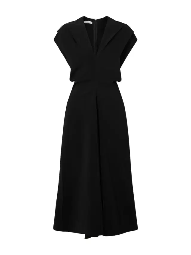 Banana Cut Shift Satin-jersey Midi Dress