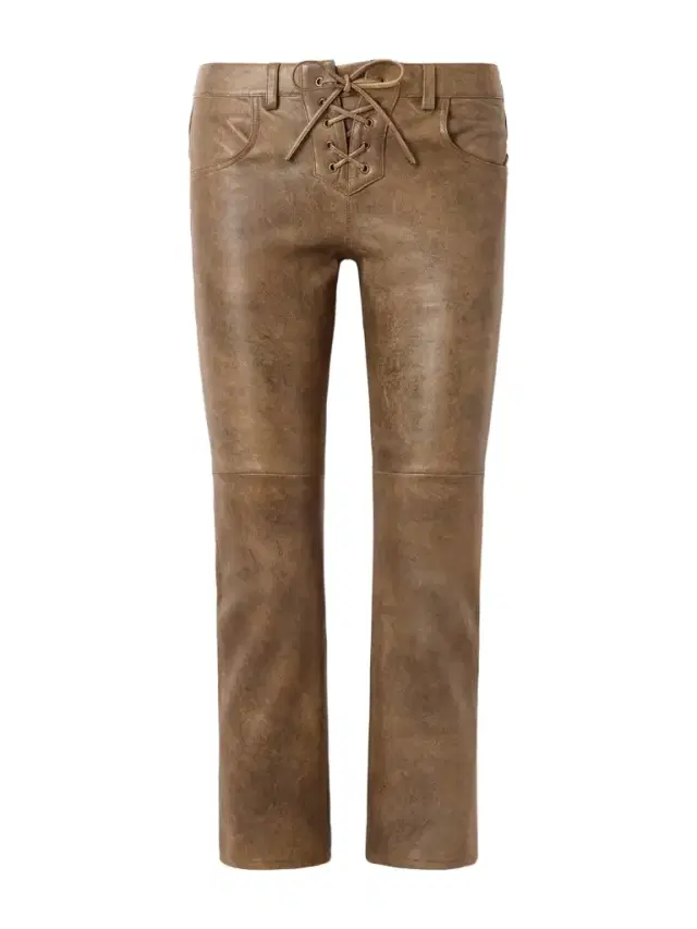 Vanel Lace-up Leather Slim-leg Pants