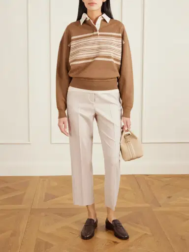 Loro Piana Dermot Cropped Wool And Cashmere-blend Flannel Straight-leg Pants | Thumbnail 2 Loro Piana Dermot Cropped Wool And Cashmere-blend Flannel Straight-leg Pants | Thumbnail 2