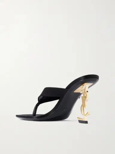 Saint Laurent Opyum Embellished Satin Sandals | Thumbnail 3 Saint Laurent Opyum Embellished Satin Sandals | Thumbnail 3