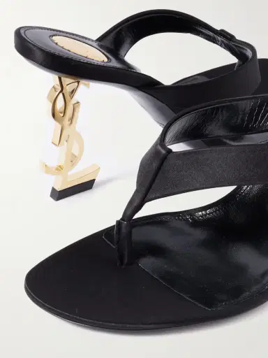 Saint Laurent Opyum Embellished Satin Sandals | Thumbnail 4 Saint Laurent Opyum Embellished Satin Sandals | Thumbnail 4