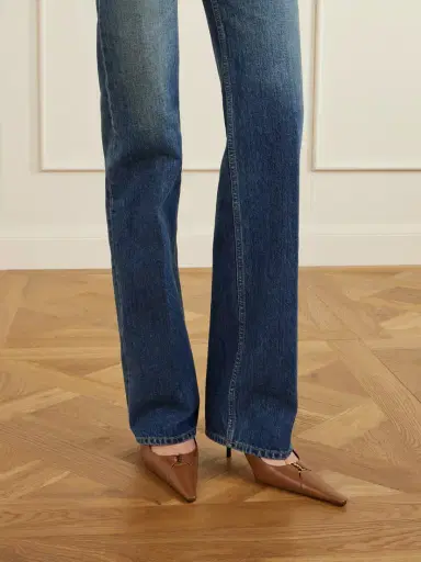 Saint Laurent Babylone Logo-embellished Leather Slingback Pumps | Thumbnail 2 Saint Laurent Babylone Logo-embellished Leather Slingback Pumps | Thumbnail 2