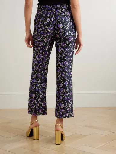 La DoubleJ 24/7 Floral-brocade Straight-leg Pants | Thumbnail 3