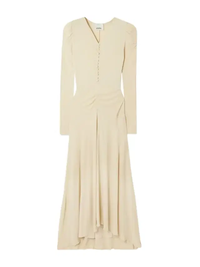Nejma Asymmetric Gathered Stretch-jersey Midi Dress