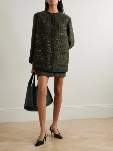 Gucci Crepe-trimmed Wool-blend Bouclé Jacket | Thumbnail 2