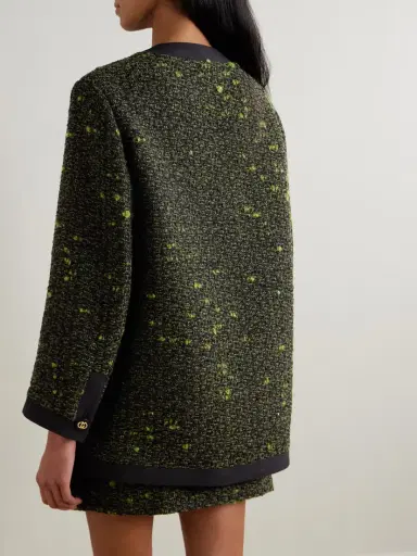 Gucci Crepe-trimmed Wool-blend Bouclé Jacket | Thumbnail 3
