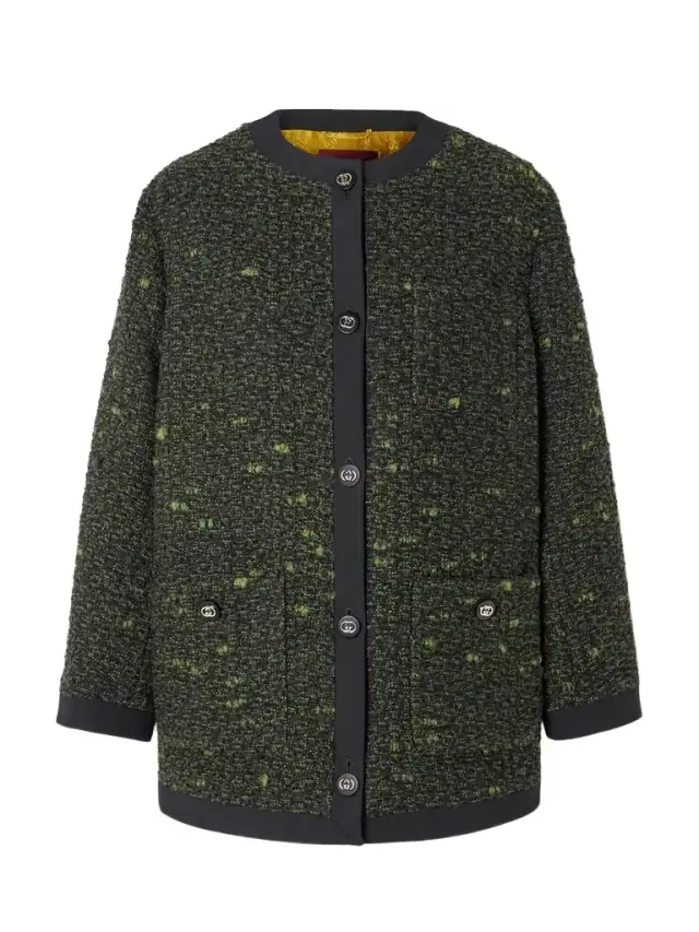 Crepe-trimmed Wool-blend Bouclé Jacket