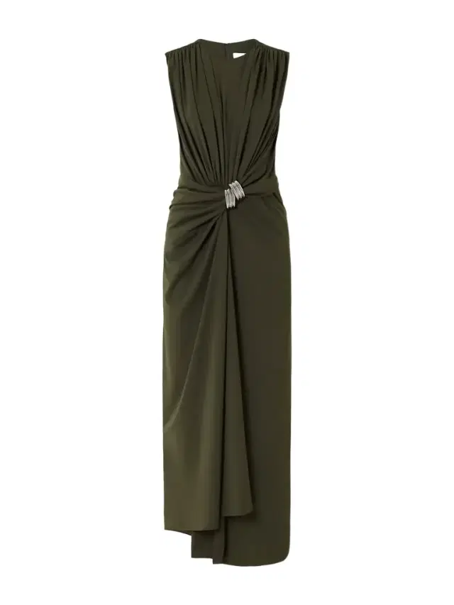 The Serena Draped Embellished Jersey Gown