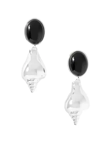 Julietta Ponza Silver-plated Onyx Earrings | Thumbnail 1 Julietta Ponza Silver-plated Onyx Earrings | Thumbnail 1