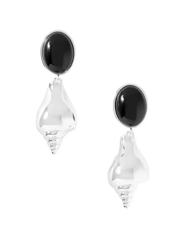 Ponza Silver-plated Onyx Earrings