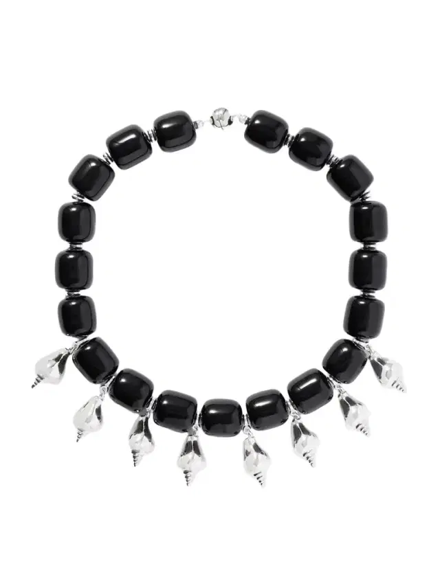 Odeon Silver-tone And Resin Necklace