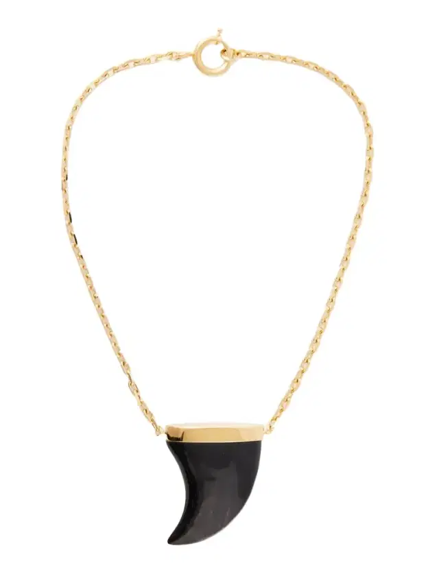 Gold-tone Bone Pendant Necklace