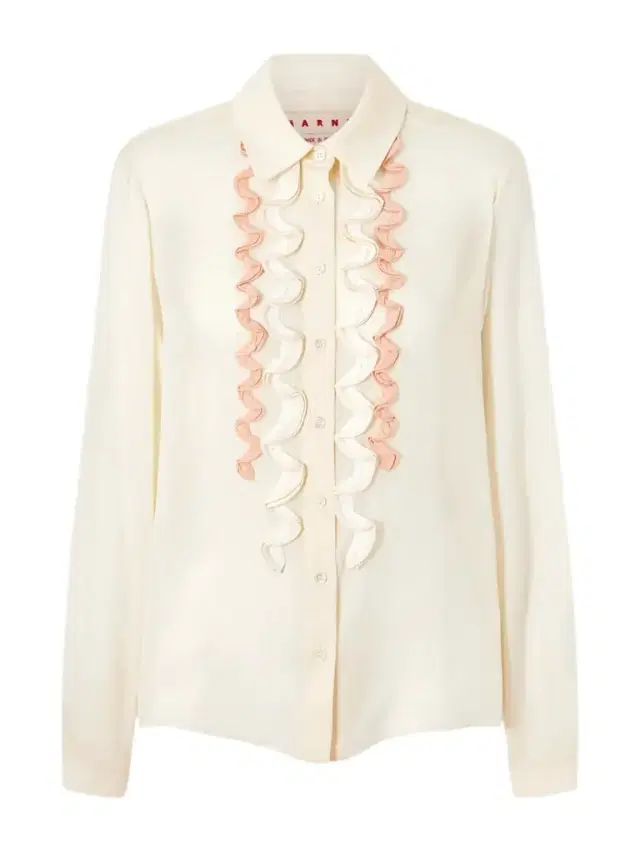 Ruffled Crepe-trimmed Silk Shirt