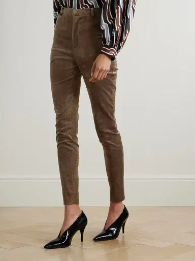 Gucci Embellished Cotton-blend Stretch-velvet Skinny Pants | Thumbnail 3 Gucci Embellished Cotton-blend Stretch-velvet Skinny Pants | Thumbnail 3