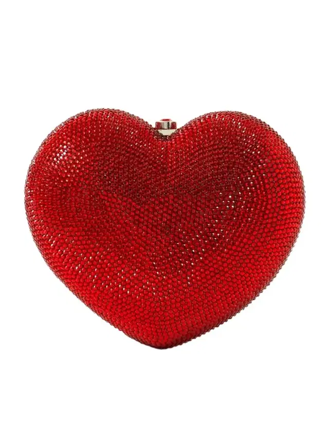 Petit Coeur Crystal-embellished Silver-tone Clutch