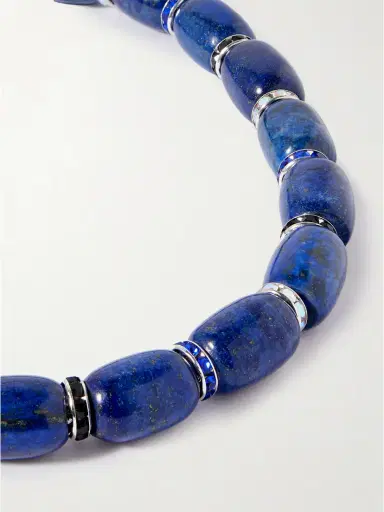 Julietta Donna Rhodium-plated, Lapis Lazuli, Crystal And Enamel Necklace | Thumbnail 4 Julietta Donna Rhodium-plated, Lapis Lazuli, Crystal And Enamel Necklace | Thumbnail 4