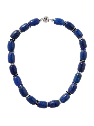 Julietta Donna Rhodium-plated, Lapis Lazuli, Crystal And Enamel Necklace | Thumbnail 1 Julietta Donna Rhodium-plated, Lapis Lazuli, Crystal And Enamel Necklace | Thumbnail 1
