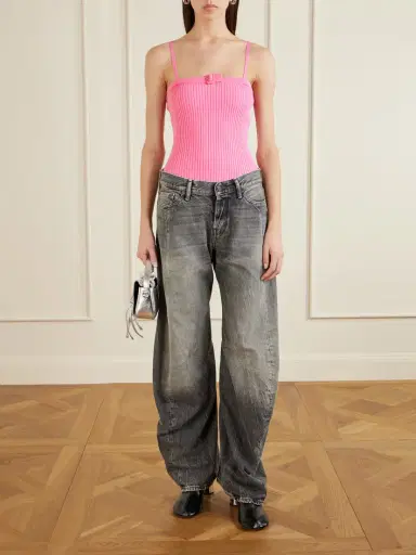 Courrèges Buckled Ribbed-knit Tank | Thumbnail 2