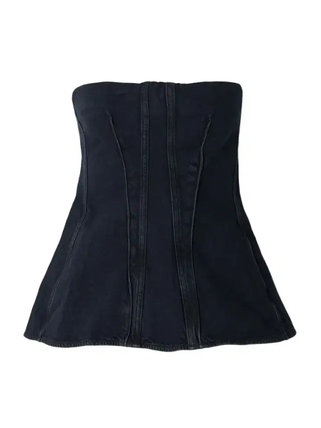 Lara Strapless Paneled Denim Bustier Top