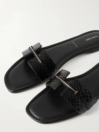 Tom Ford Embellished Snake-effect Leather Slides | Thumbnail 5