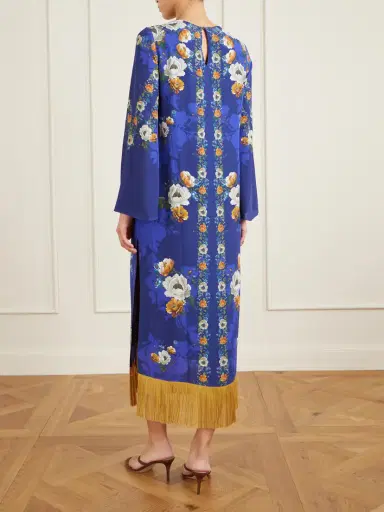 Borgo de Nor Fringed Floral-print Satin-crepe Maxi Dress | Thumbnail 3