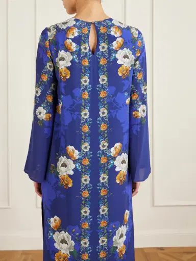 Borgo de Nor Fringed Floral-print Satin-crepe Maxi Dress | Thumbnail 5