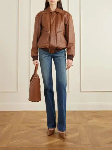 Saint Laurent Leather Bomber Jacket | Thumbnail 2