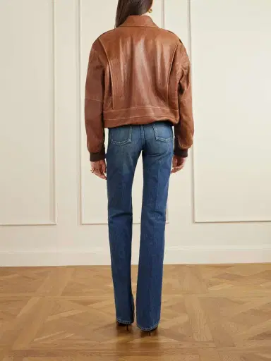 Saint Laurent Leather Bomber Jacket | Thumbnail 4