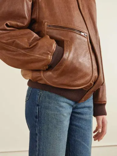 Saint Laurent Leather Bomber Jacket | Thumbnail 5