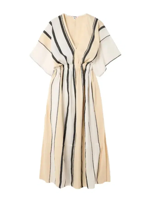 Leila Striped Cotton Midi Dress