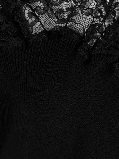 Saint Laurent Scalloped Lace-trimmed Ribbed Silk-jersey Tank | Thumbnail 4 Saint Laurent Scalloped Lace-trimmed Ribbed Silk-jersey Tank | Thumbnail 4