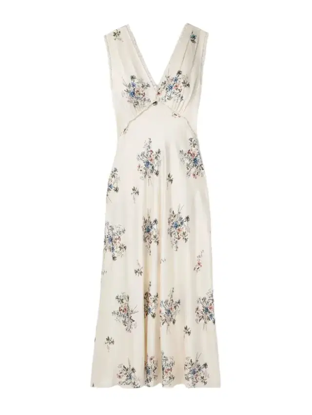 Tahlia Lace-trimmed Floral-print Silk-charmeuse Midi Dress