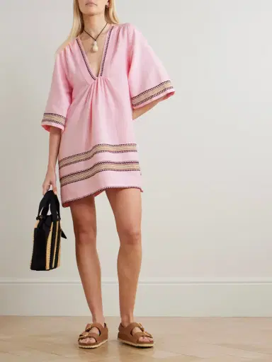 Lemlem Belkis Striped Cotton Kaftan | Thumbnail 2
