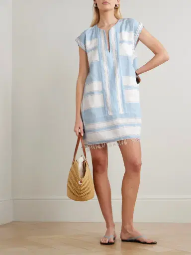 Lemlem Elina Fringed Striped Cotton-blend Kaftan | Thumbnail 2