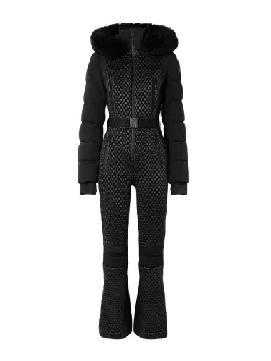 Mackage Lorelle Belted Hooded Plush-trimmed Quilted Padded Down Ski Suit | Thumbnail 1
