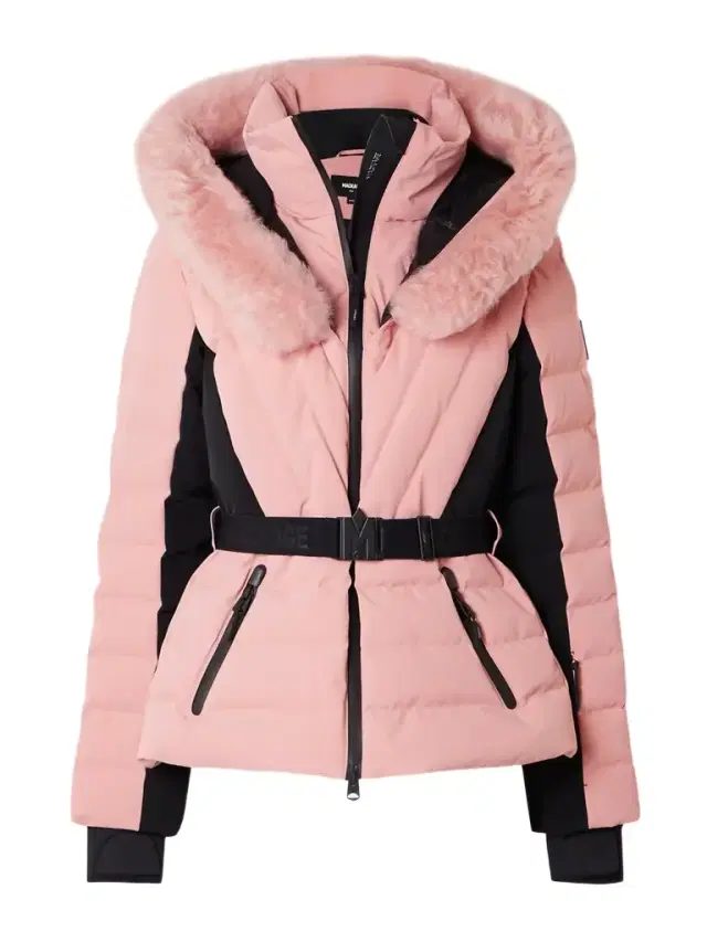 Elita Hooded Belted Quilted Down Ski Jacket